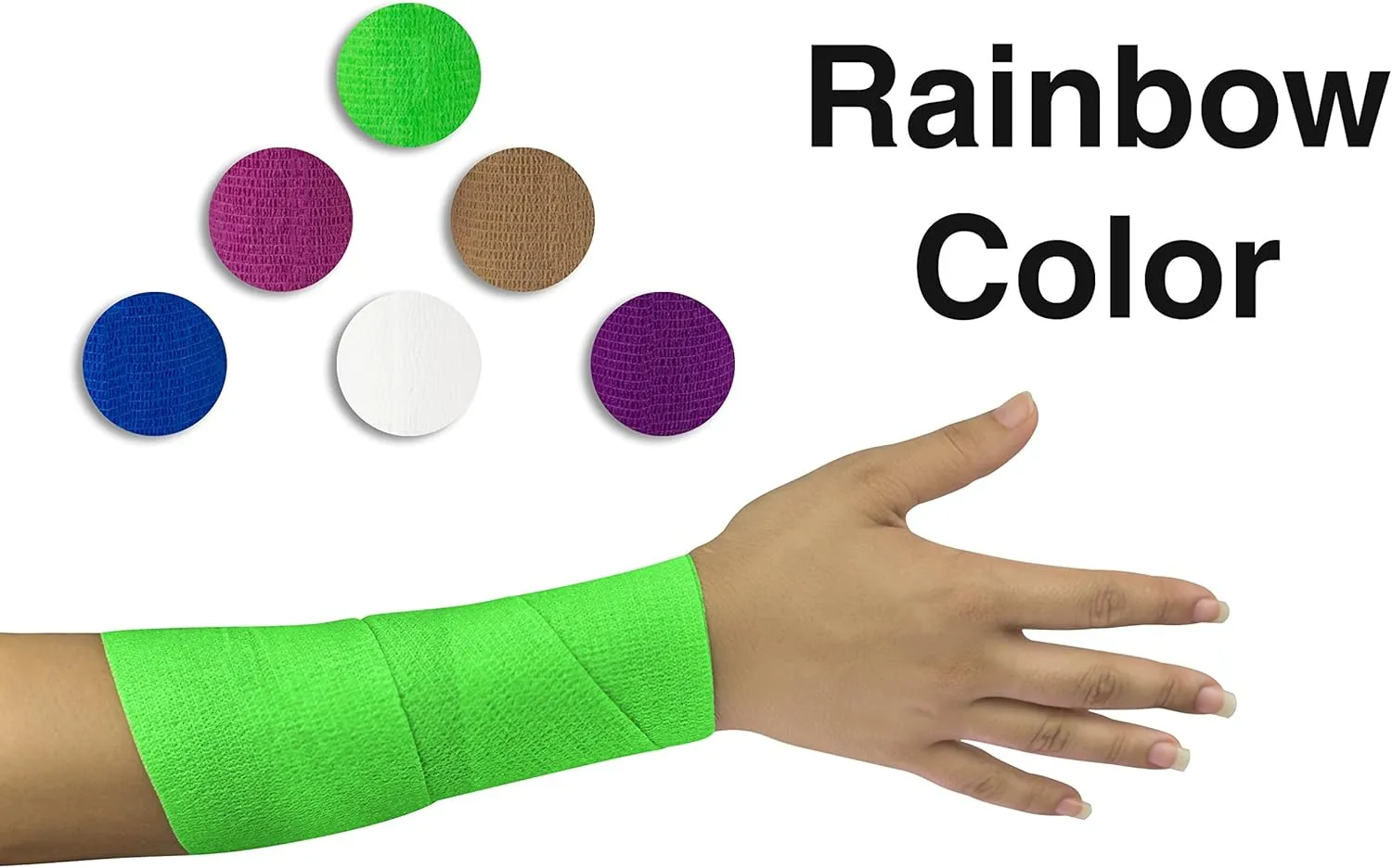 Self Adherent Wrap - Bulk Pack of 6, Athletic Tape Rolls and Sports Wraps, Self Cohesive Non-Woven Adhesive Bandage (3 in x 5 Yards) for Ankle Sprains & Swelling