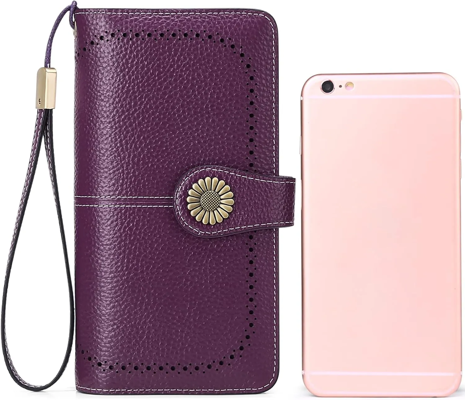 SENDEFN Wallets for Women Leather Credit Card Holder with RFID Blocking Large Capacity Wristlet