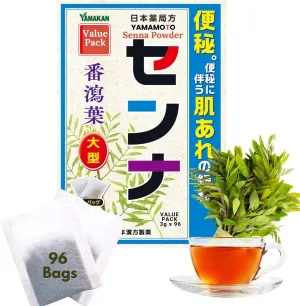 Senna Herbal Laxative Tea, Caffeine Free Tea Bags for Gentle Relief of Occasional Constipation, Supports Regular Digestion, Value Pack with 96 Decaf Bags