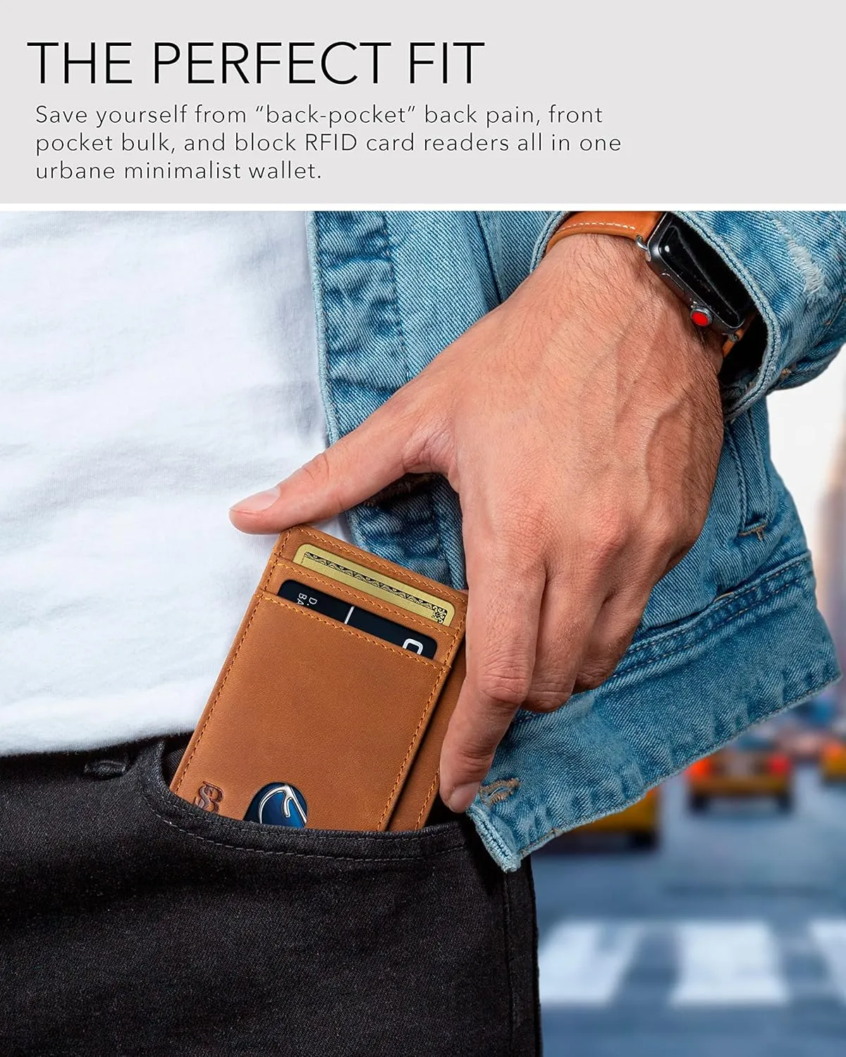 SERMAN BRANDS Front Pocket Wallet with Money Clip Magnetic. Bifold Minimalist RFID Leather Wallets for Men Slim Card Wallet