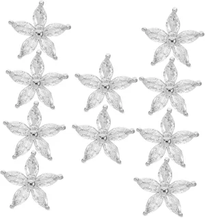 Sewing Craft Buttons 10pcs Star Shaped Crystal Embellishments for Bridal Party Floral Bouquet Accessories