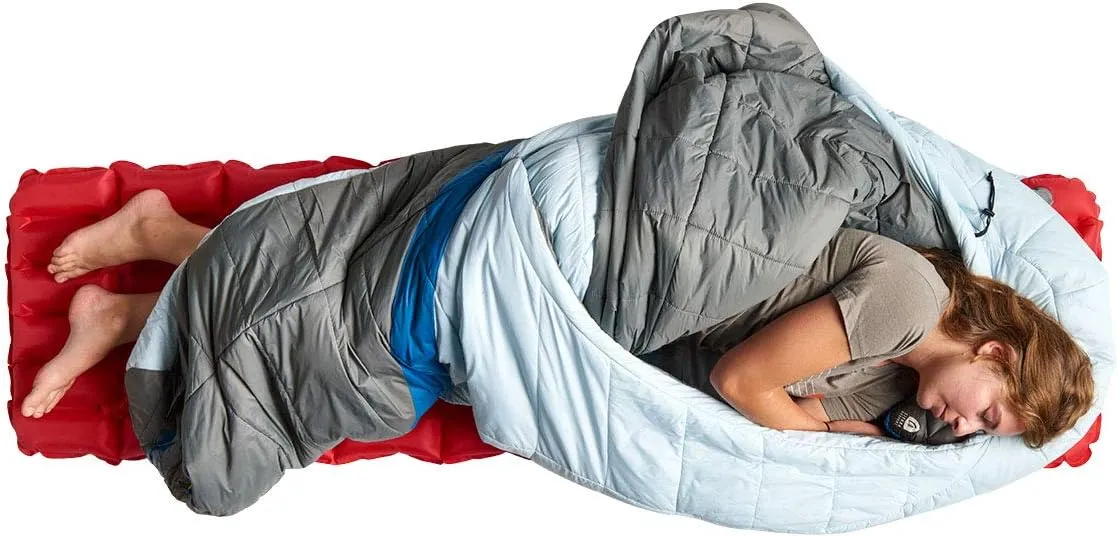 Sierra Designs Night Cap 20-20 Degree Zipperless Sleeping Bag with 100% Recycled Synthetic Insulation, Fold Over Blanket Design, Camping & Backpacking Sleeping Bag 2023