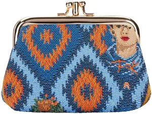 Signare Tapestry Double Pocket Change Pouch Kiss lock Coin Purse for Women
