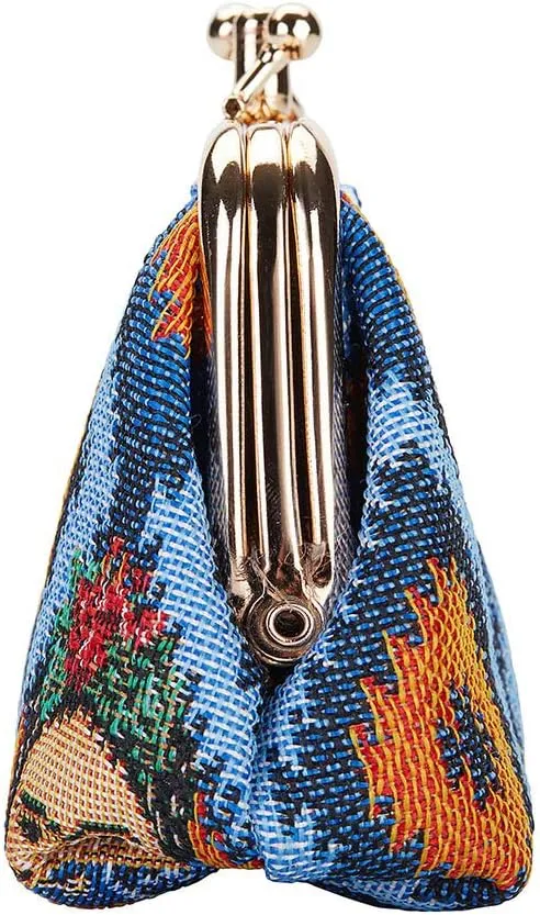 Signare Tapestry Double Pocket Change Pouch Kiss lock Coin Purse for Women