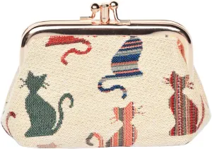Signare Tapestry Double Pocket Change Pouch Kiss lock Coin Purse for Women