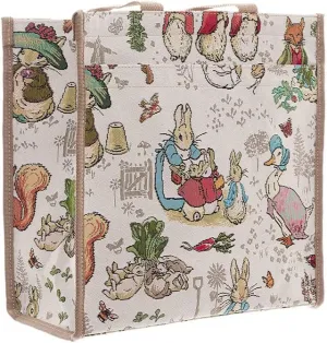 Signare Tapestry Shoulder Bag Shopping Tote for Women in Peter Rabbit Design (SHOP-BP-PETER)