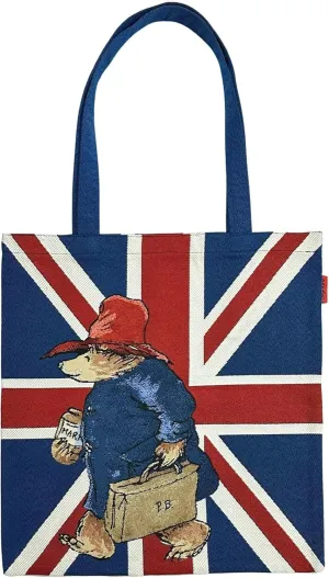 Signare Tapestry Union Jack Paddington Bear™ with Marmalade Flat Bag Reusable Grocery Shopping Eco-Friendly Tote Bag for Women with Paddingt, Flat Bag, Medium