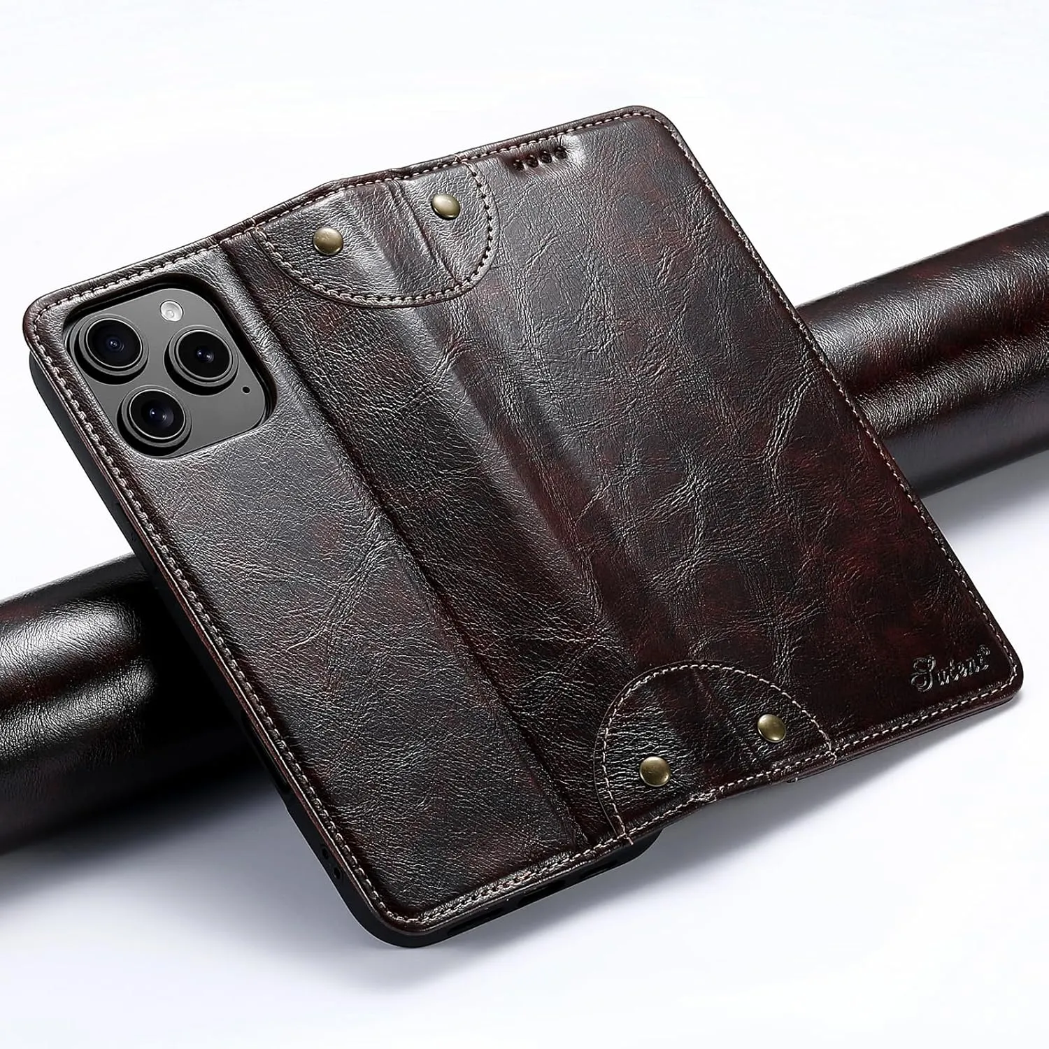 SINIANL Compatible with iPhone 16 Pro Max Wallet Case, for iPhone 16 Pro Max Case Wallet with Magnetic Kickstand Credit Card Holder Leather Folio Case Flip Cover for iPhone 16 Pro Max Brown