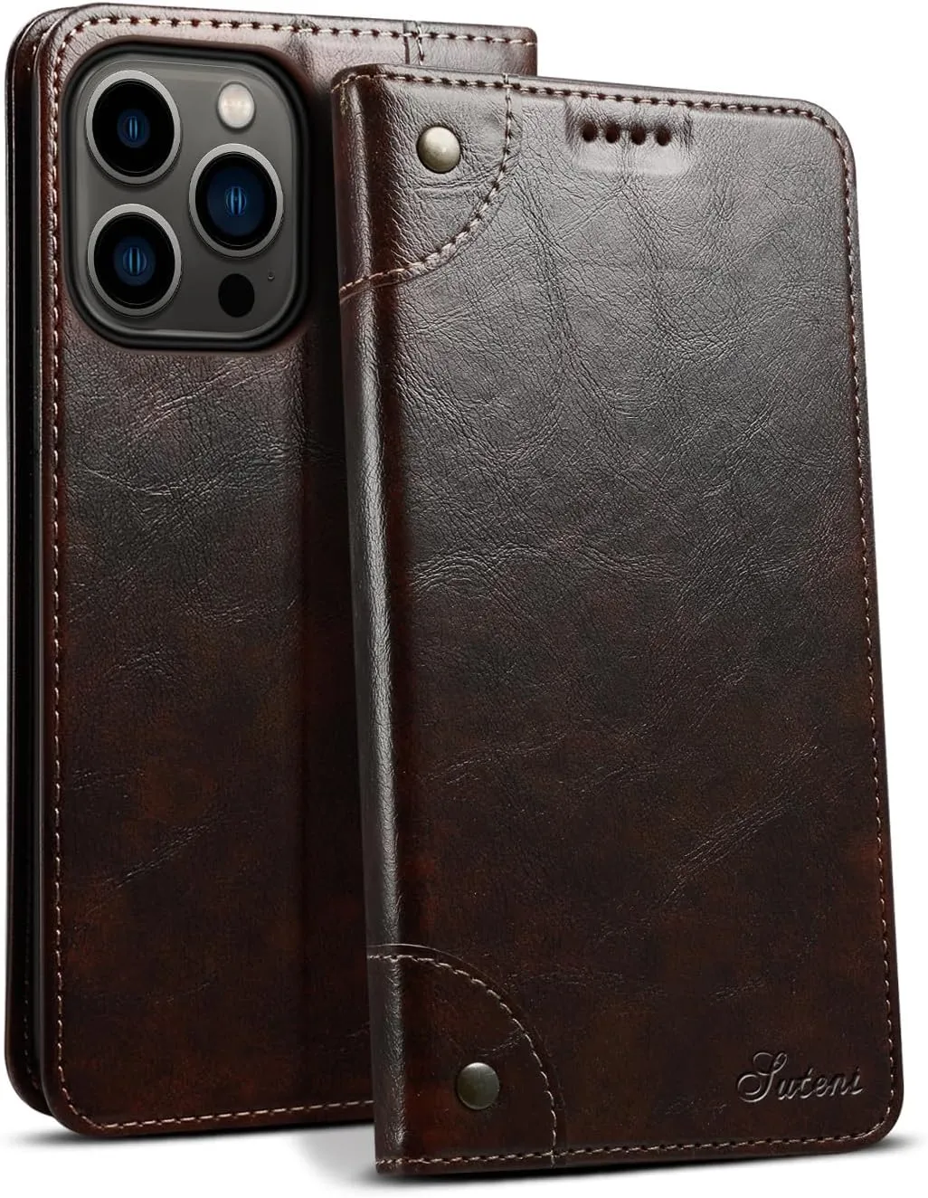 SINIANL Compatible with iPhone 16 Pro Max Wallet Case, for iPhone 16 Pro Max Case Wallet with Magnetic Kickstand Credit Card Holder Leather Folio Case Flip Cover for iPhone 16 Pro Max Brown
