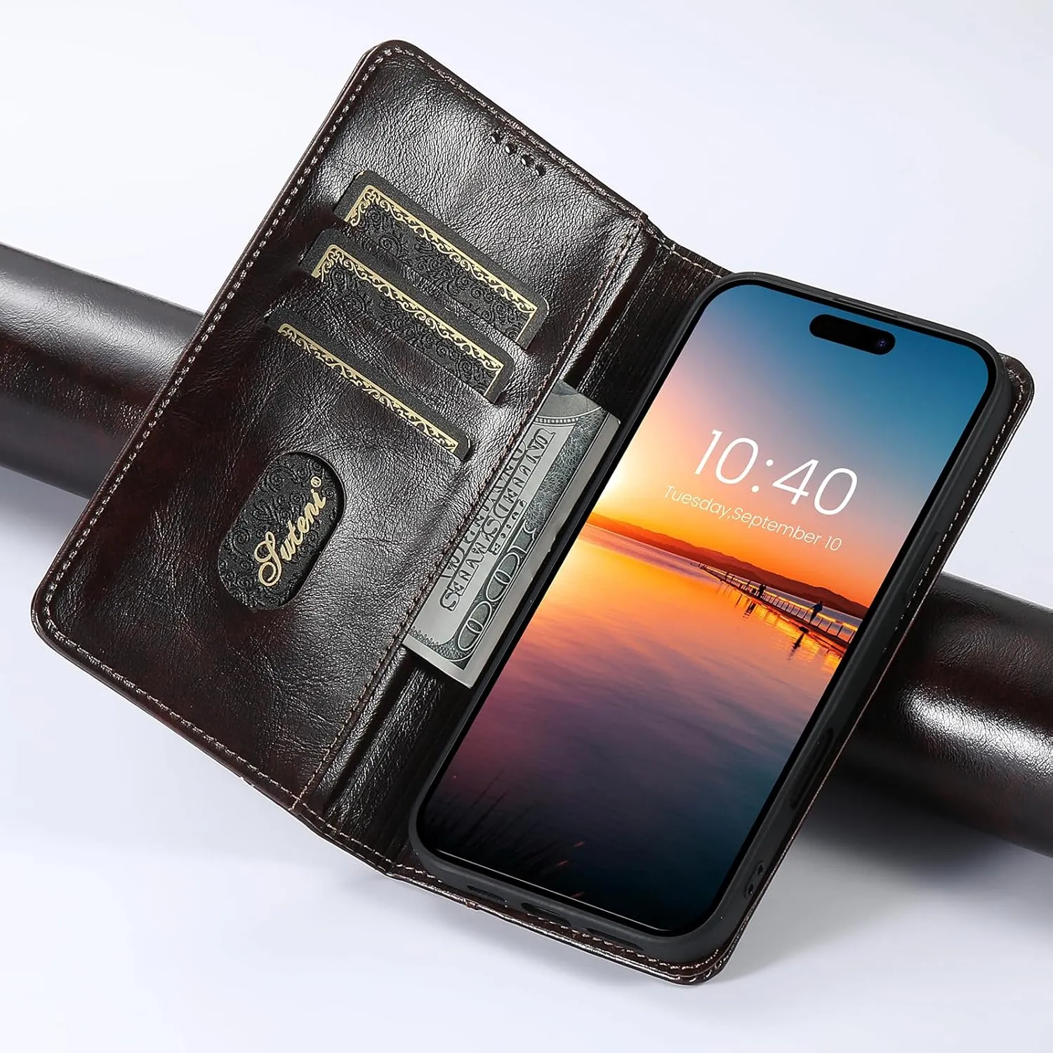 SINIANL Compatible with iPhone 16 Pro Max Wallet Case, for iPhone 16 Pro Max Case Wallet with Magnetic Kickstand Credit Card Holder Leather Folio Case Flip Cover for iPhone 16 Pro Max Brown