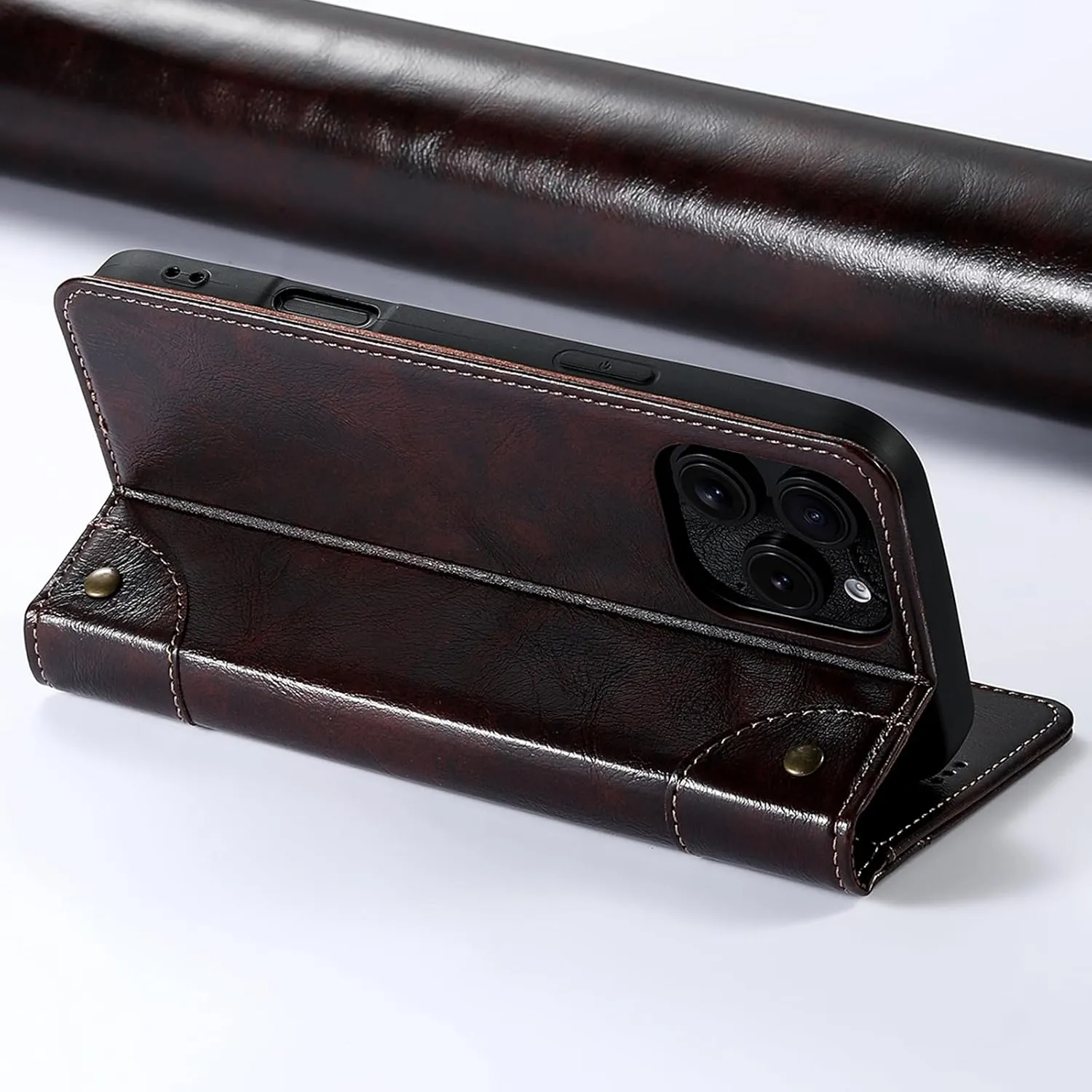 SINIANL Compatible with iPhone 16 Pro Max Wallet Case, for iPhone 16 Pro Max Case Wallet with Magnetic Kickstand Credit Card Holder Leather Folio Case Flip Cover for iPhone 16 Pro Max Brown