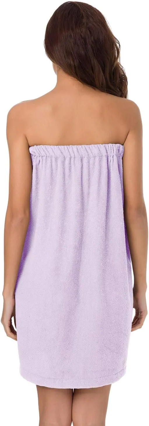 SIORO Bath Shower Wrap for Women Body Towel Wraps Spa Gym Pool Travel Bath Towels with Adjustable Closure & Pockets