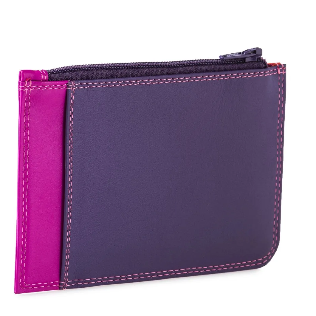 Slim Credit Card Holder with Coin Purse in Sangria