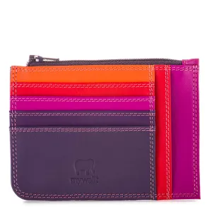 Slim Credit Card Holder with Coin Purse in Sangria