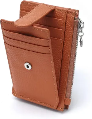 Slim Wallet for Women Thin Womens Card Holder RFID Blocking Genuine Leather Small Wallets