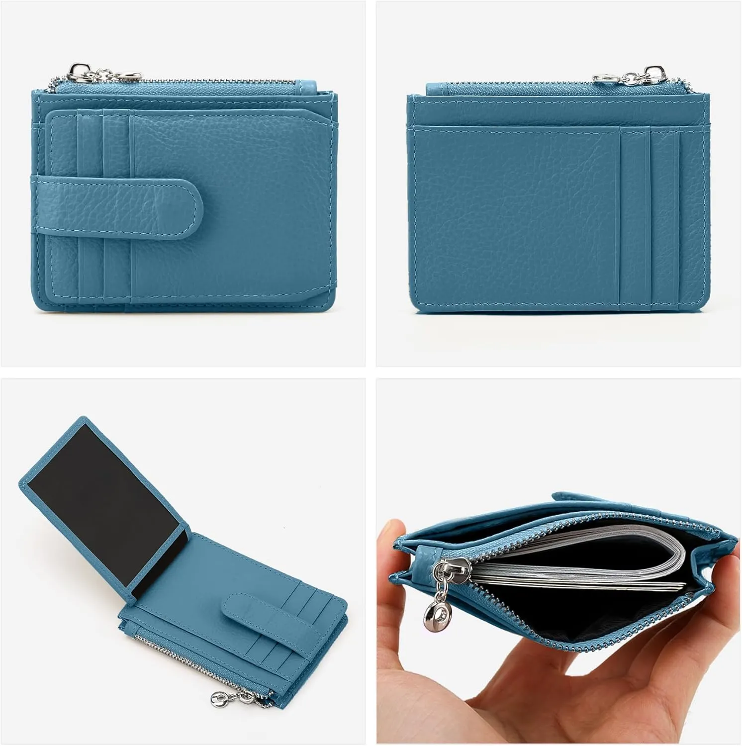 Slim Wallet for Women Thin Womens Card Holder RFID Blocking Genuine Leather Small Wallets