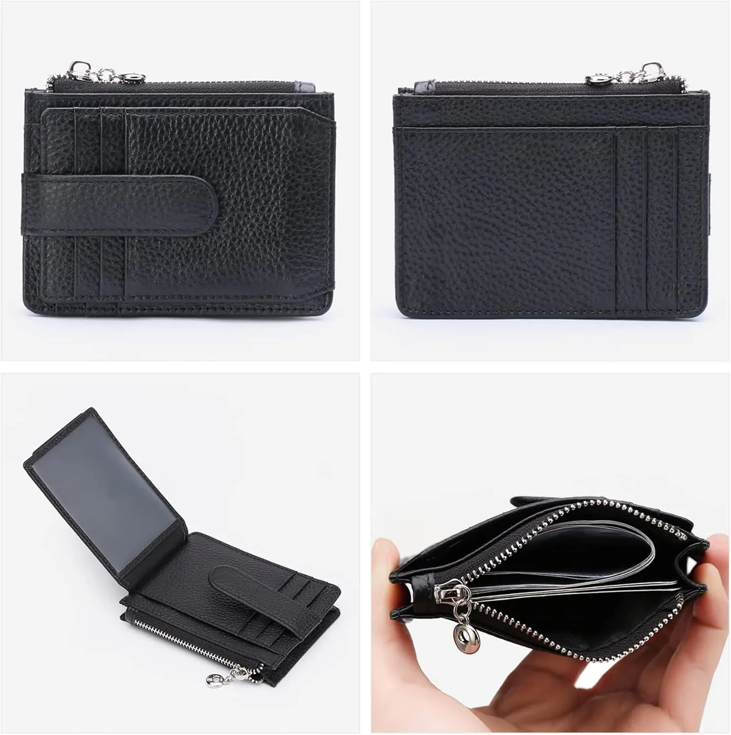 Slim Wallet for Women Thin Womens Card Holder RFID Blocking Genuine Leather Small Wallets