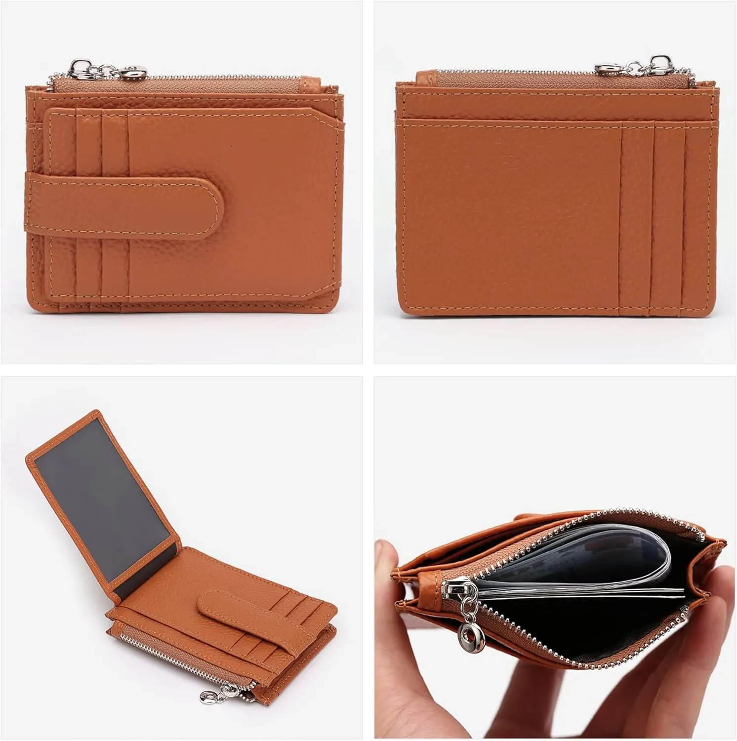 Slim Wallet for Women Thin Womens Card Holder RFID Blocking Genuine Leather Small Wallets