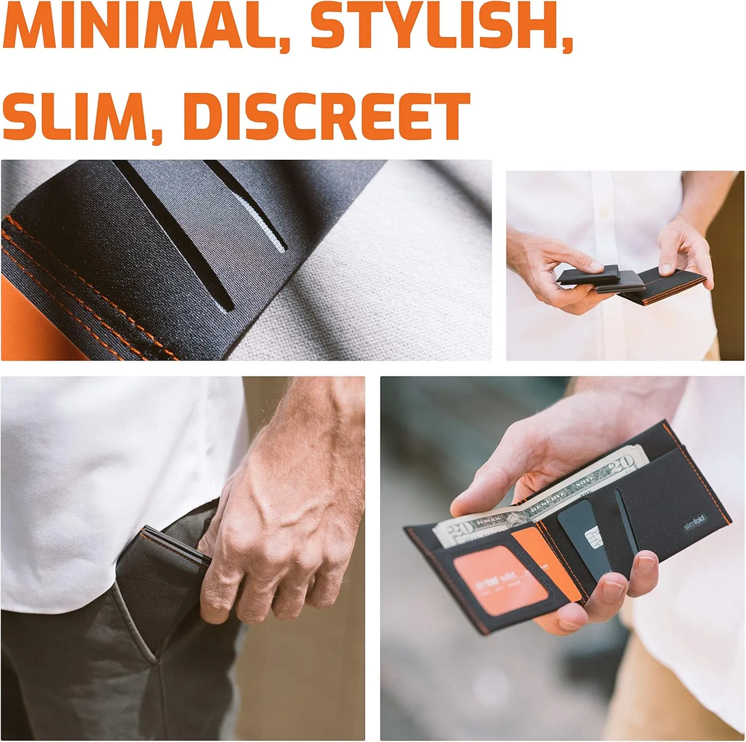 SlimFold MICRO Minimalist Front Pocket Vegan Slim Wallets for Men (RFID Blocking)