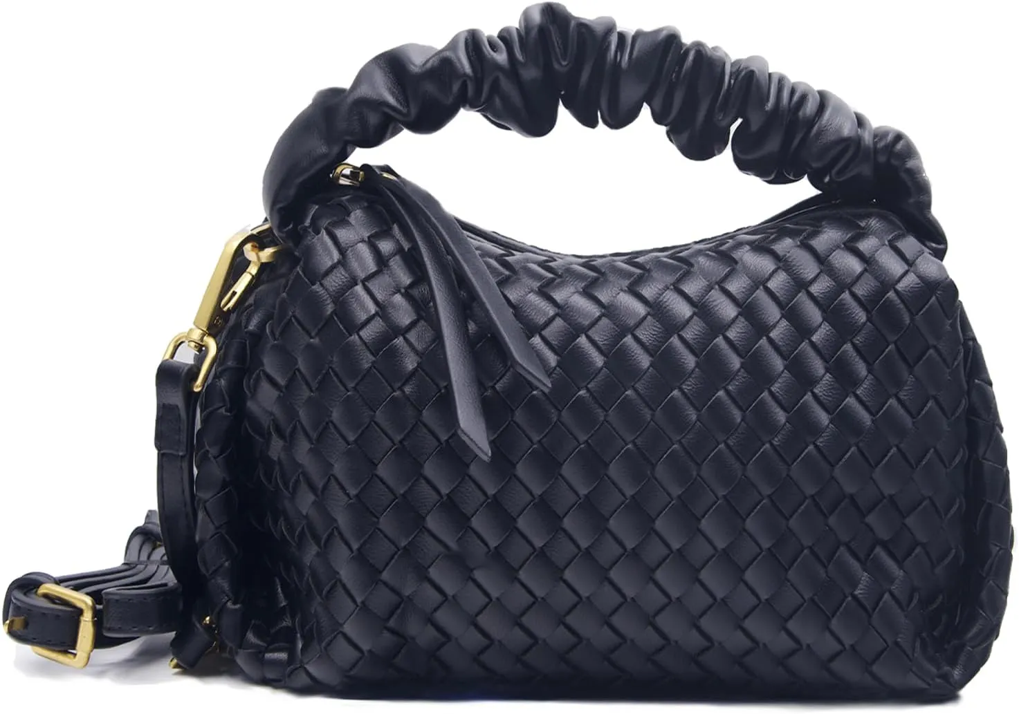 Small Woven Purses, Designer Crossbody Bags for Women Vegan Leather Bags Evening Woven Handbag Clutch
