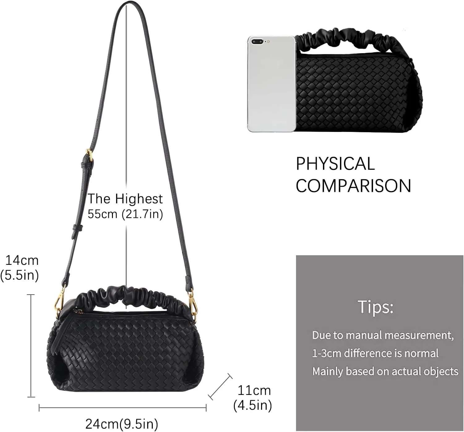 Small Woven Purses, Designer Crossbody Bags for Women Vegan Leather Bags Evening Woven Handbag Clutch