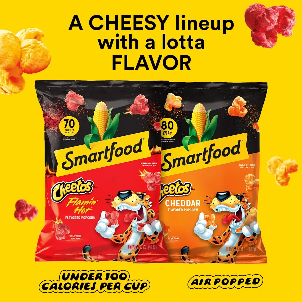 Smartfood Popcorn, White Cheddar and Flamin' Hot White Cheddar Variety Pack, 0.5 Ounce (Pack of 40)
