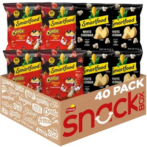 Smartfood Popcorn, White Cheddar and Flamin' Hot White Cheddar Variety Pack, 0.5 Ounce (Pack of 40)