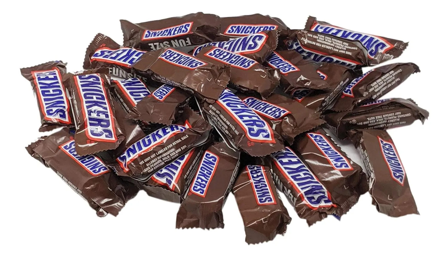 Snickers Fun Size Chocolate Caramel Candy Bars - 1 LB Resealable Stand-Up Bulk Candy Bag (approx. 25 pieces) - Bulk Goodies Perfect for Holiday Events and Party Favors