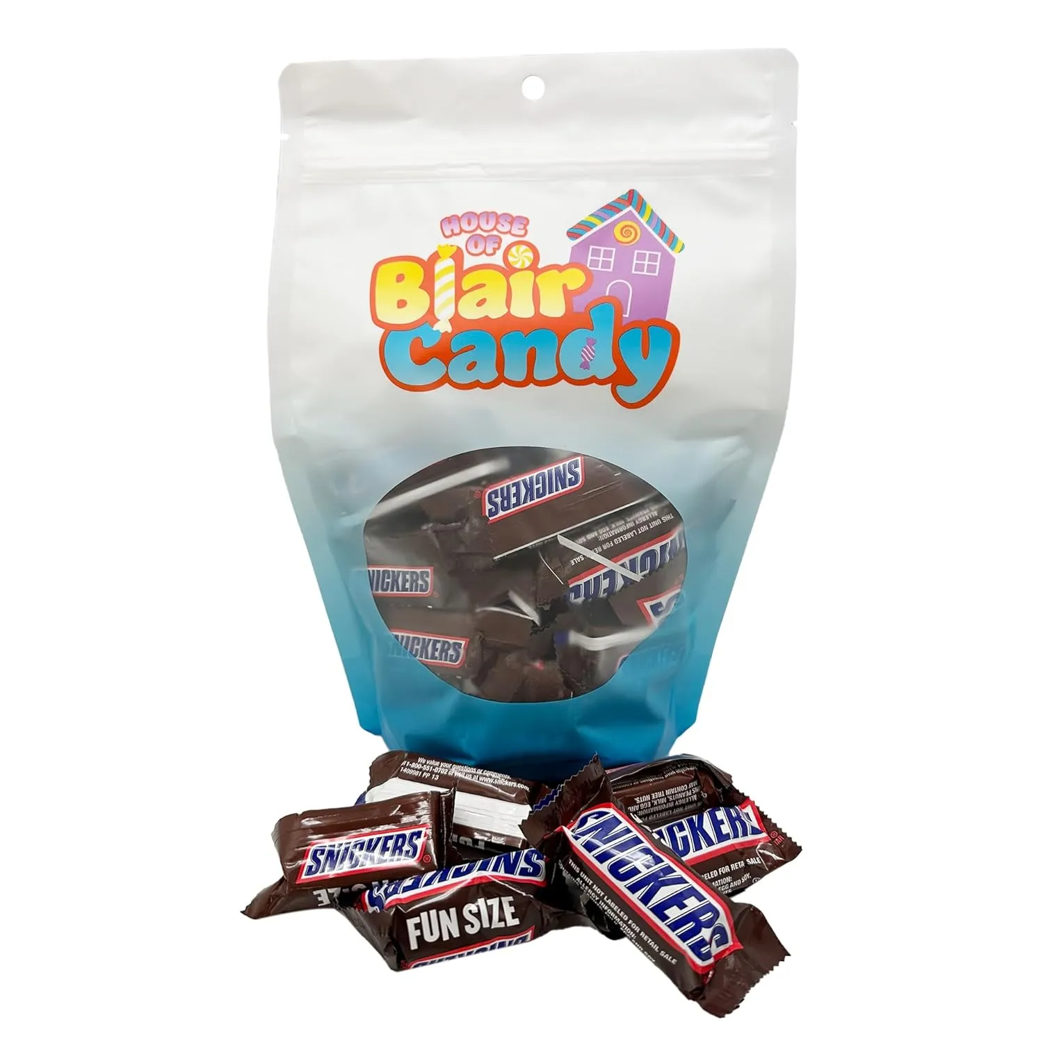 Snickers Fun Size Chocolate Caramel Candy Bars - 1 LB Resealable Stand-Up Bulk Candy Bag (approx. 25 pieces) - Bulk Goodies Perfect for Holiday Events and Party Favors