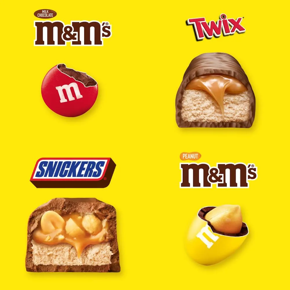 SNICKERS, M&M'S & TWIX Fun Size Chocolate Candy Variety Mix, 31.18-Ounce 55 Piece Bag