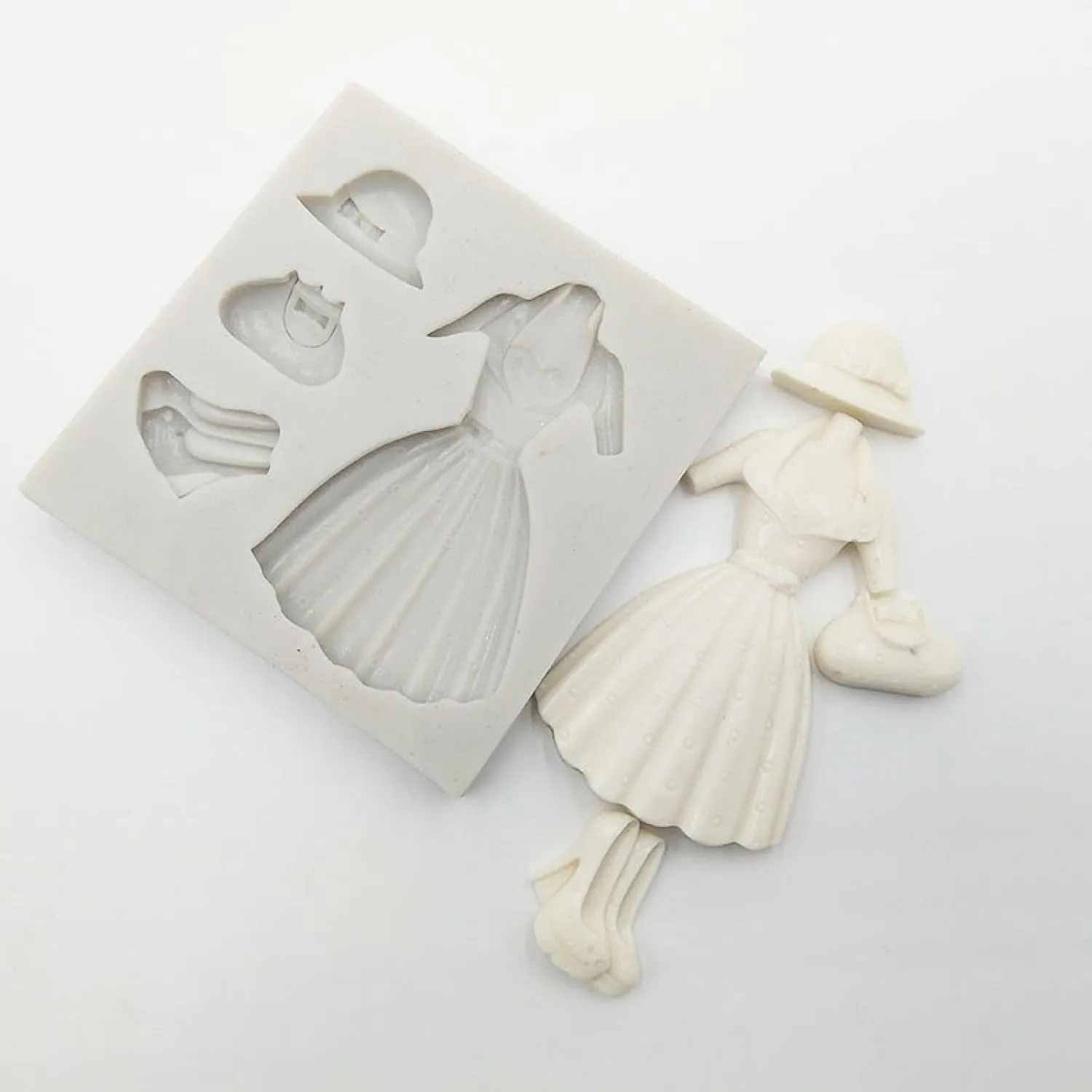 Soap Making Molds,8.7x8.2cm High heels Skirts Handbag Silicone Fondant Cake Chocolate Candy Silicone Decorating Mould Tools