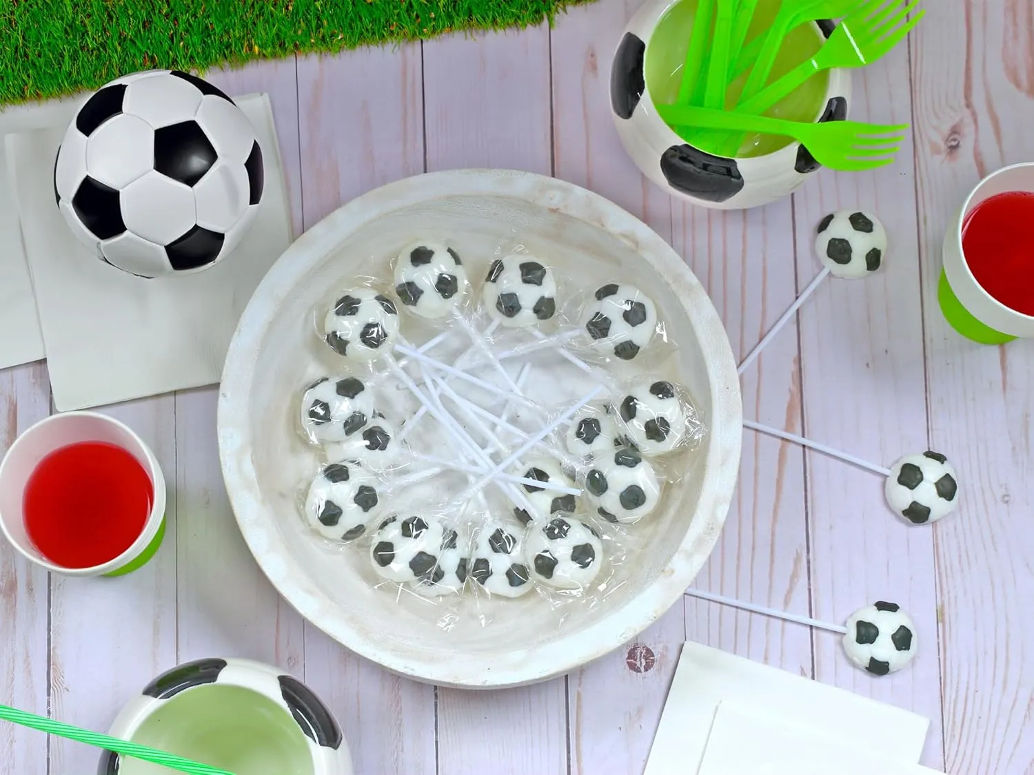 Soccer Candy Lollipops - 18 Count Individually Wrapped Suckers - Great for Soccer Party Favors - Sports Snacks - Soccer Goodie Bags - Soccer Team Treats
