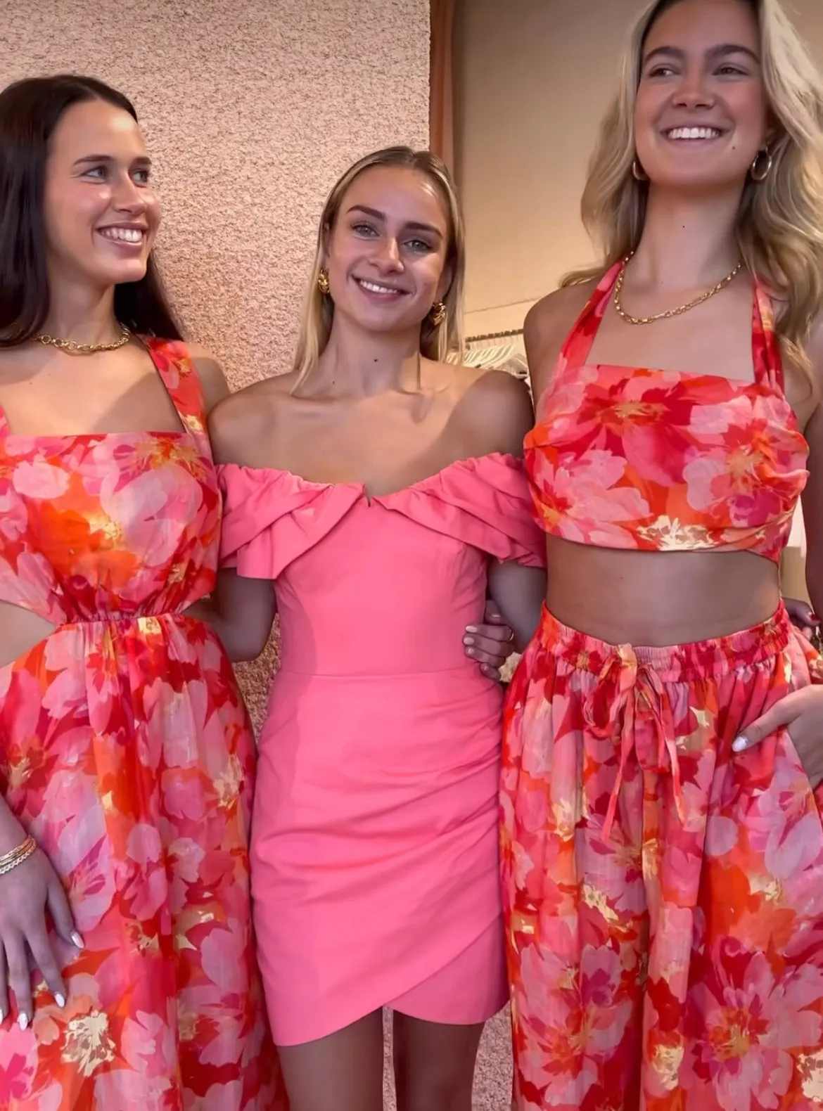 Sofia The Label - Hailey Off Shoulder Mini Dress In Watermelon