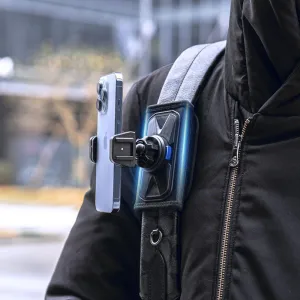 SOH Magnetic Backpack Shoulder Strap Mount for Phone, Quick Release 360° Rotation Hand Free VLOG/POV Bag Clamp Mount, Backpack Phone Clip Holder for iPhone 16 Pro max/15/14/13 and Most Smartphones