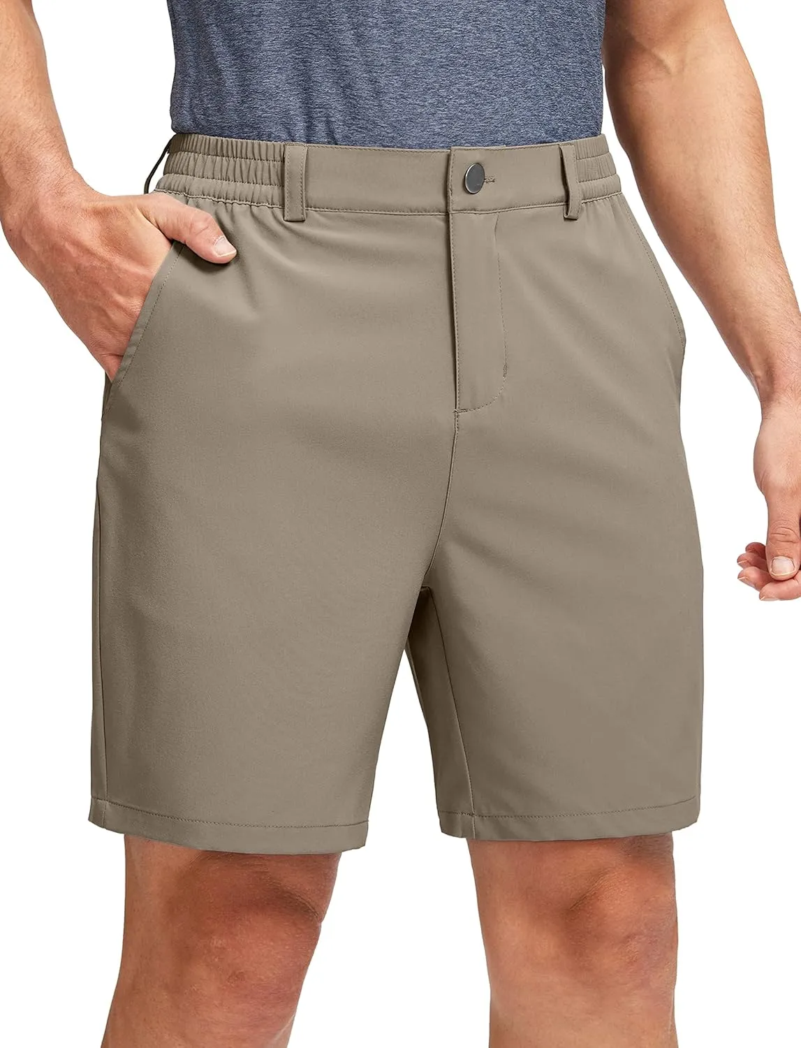 Soothfeel Men's Golf Shorts with 5 Pockets 7 Inch Stretch Lightweight Quick Dry Hiking Casual Work Dress Shorts for Men
