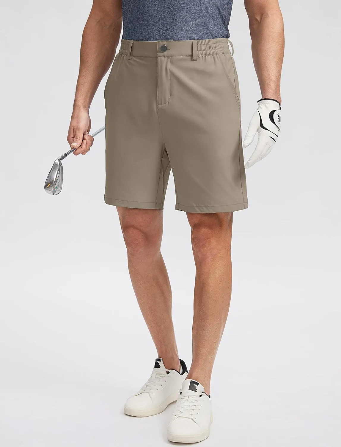 Soothfeel Men's Golf Shorts with 5 Pockets 7 Inch Stretch Lightweight Quick Dry Hiking Casual Work Dress Shorts for Men
