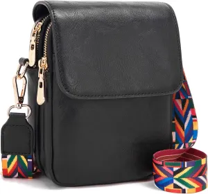 Soperwillton Crossbody Bags for Women Vegan Leather Purse Small Shoulder Handbags with Wide Adjustable Strap