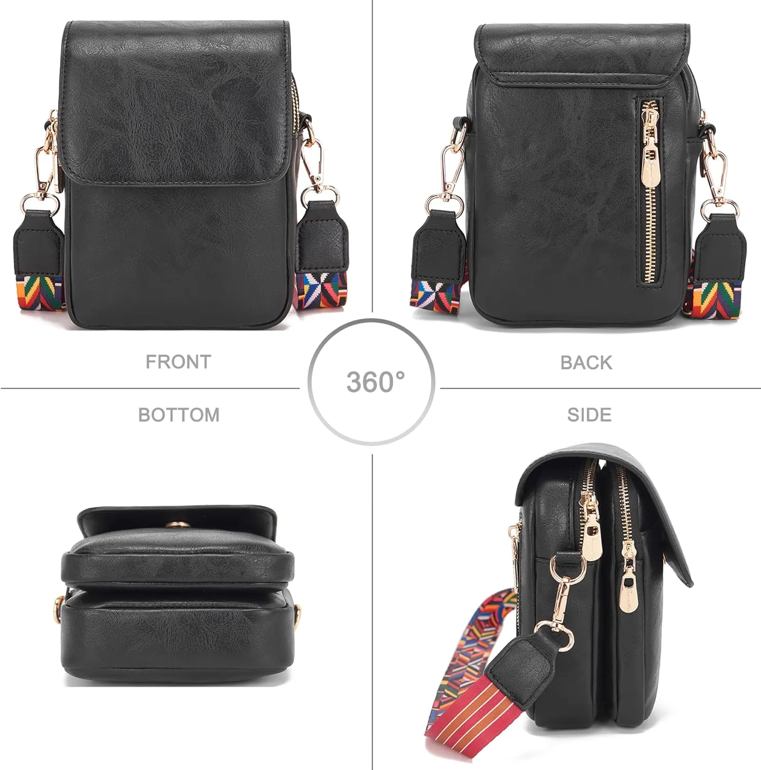 Soperwillton Crossbody Bags for Women Vegan Leather Purse Small Shoulder Handbags with Wide Adjustable Strap