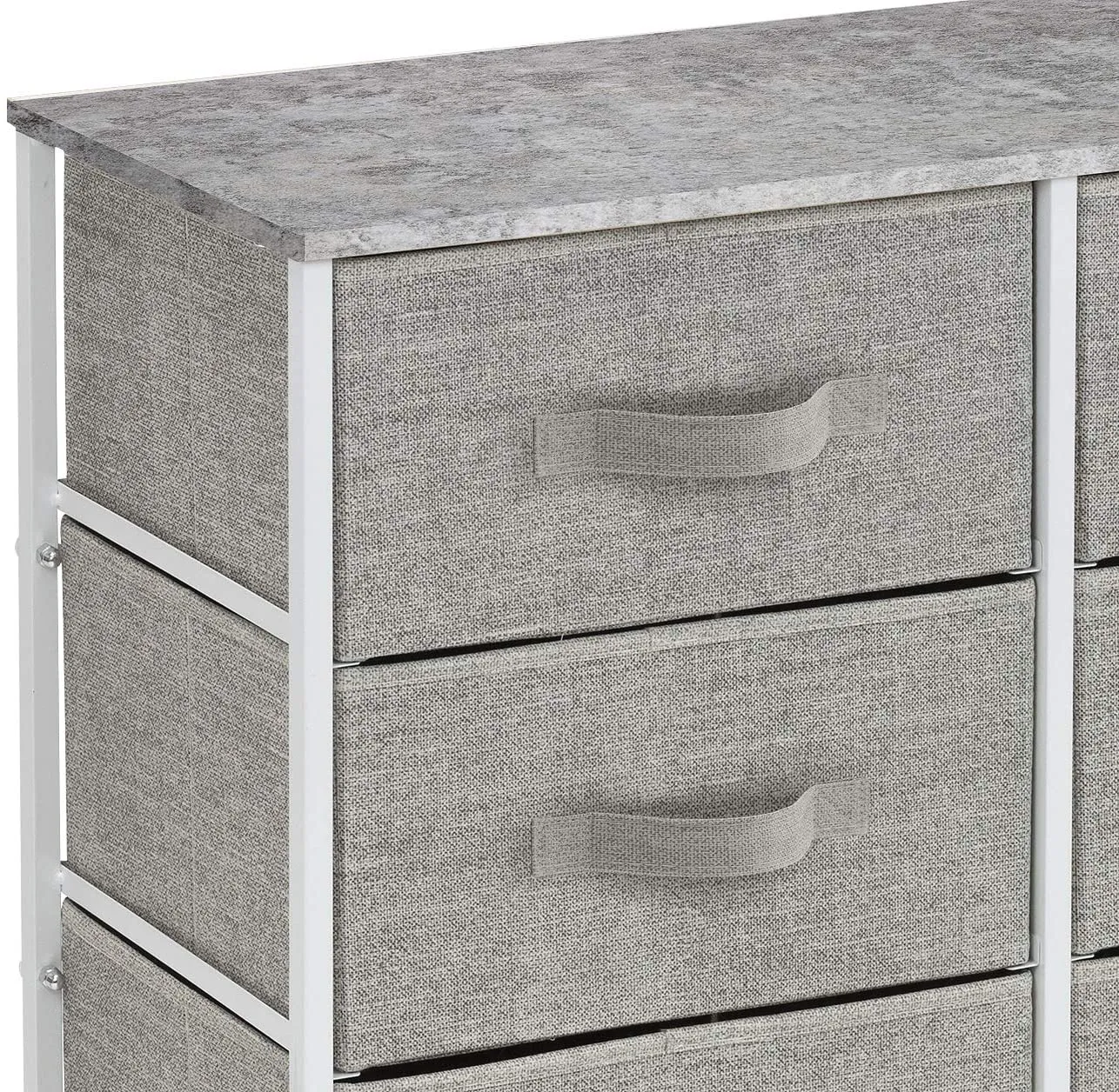 Sorbus Dresser with 6 Drawers - Furniture Storage Tower Unit for Bedroom, Hallway, Closet, Office Organization - Steel Frame, Wood Top, Easy Pull Fabric Bins (6 Drawer - Gray)