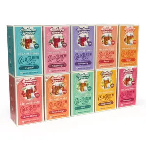 Southern Breeze Cold Brew Sweet Tea Variety Pack Iced Tea with Black Tea and Zero Carbs Zero Sugar, 20 Individually Wrapped Tea Bags, Pack of 10