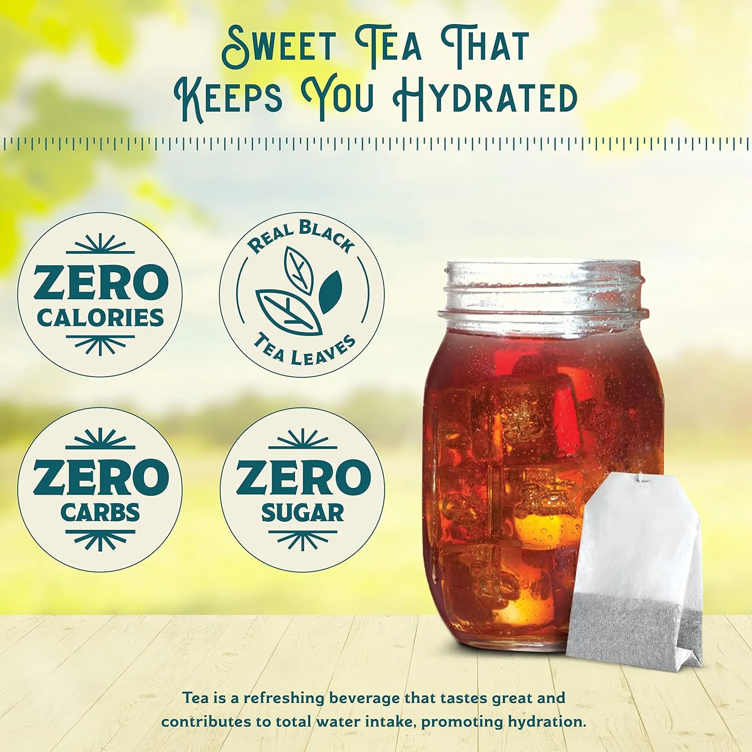 Southern Breeze Hot Brew Sweet Tea Decaf Iced Tea with Black Tea and Zero Carbs Zero Sugar, 22 Individually Wrapped Family Size Tea Bags, Pack of 6