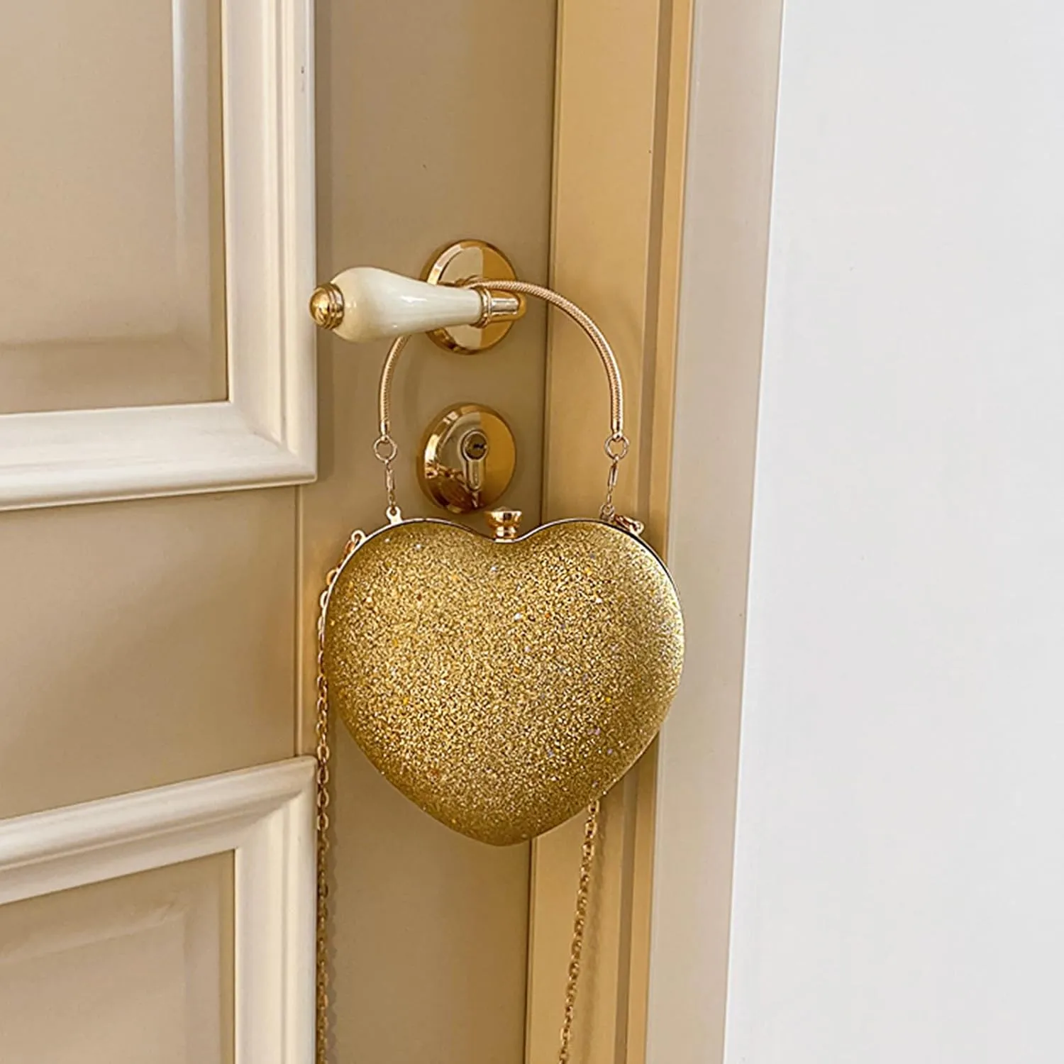 Sparkly Clutch Purses for Women Formal Clutch, Heart Shape Evening Bag, Purse Handbag for Wedding Cocktail Party