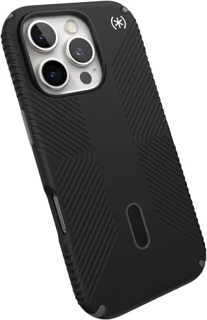 Speck Black iPhone 16 Pro Case MagSafe and ClickLock - Slim Phone Case iPhone 16 Pro - iPhone 16 Pro Phone Case - Presidio 2 Grip - Black/Slate