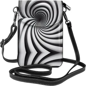 spiral optical illusion gif Leather Cell Phone Purse, Lightweight Crossbody Cell Phone Bag, Travel Bag with Credit Card Slots Women's Shoulder Bag