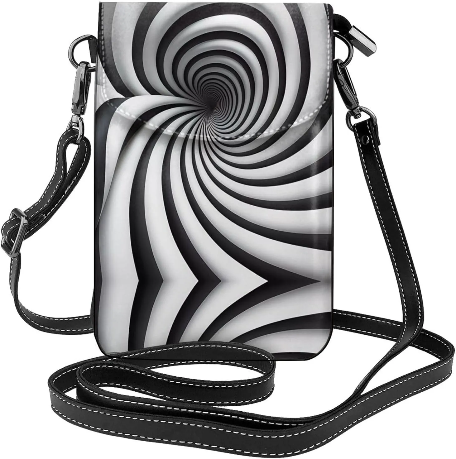 spiral optical illusion gif Leather Cell Phone Purse, Lightweight Crossbody Cell Phone Bag, Travel Bag with Credit Card Slots Women's Shoulder Bag