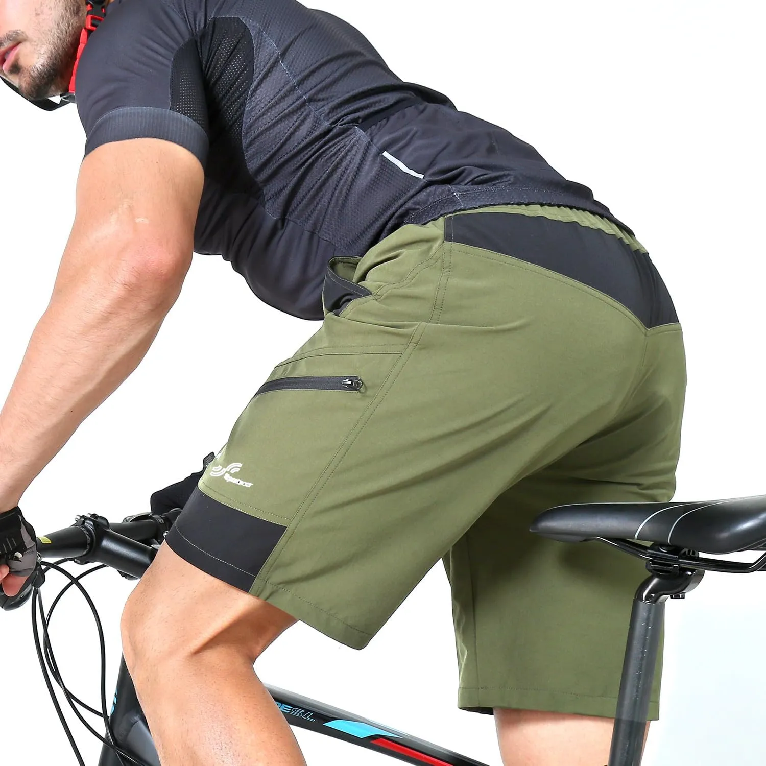Sportneer Bike Shorts for Men: 3D Padded Lightweight Riding Biking Cycling Mountain Bike Shorts for Men with Zipper Pockets