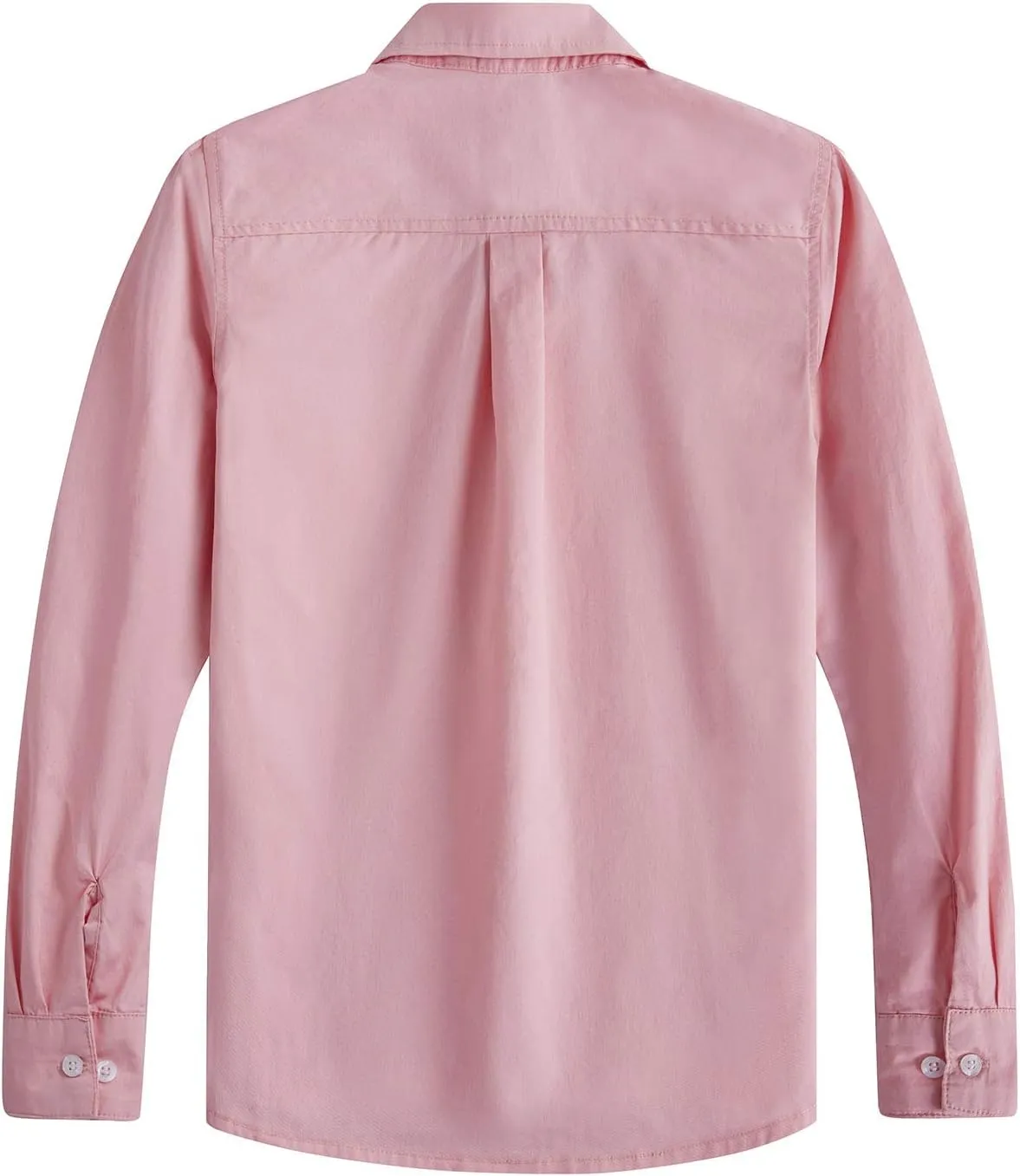 Spring&Gege Boys' Long Sleeve Dress Shirts Formal Uniform Woven Solid