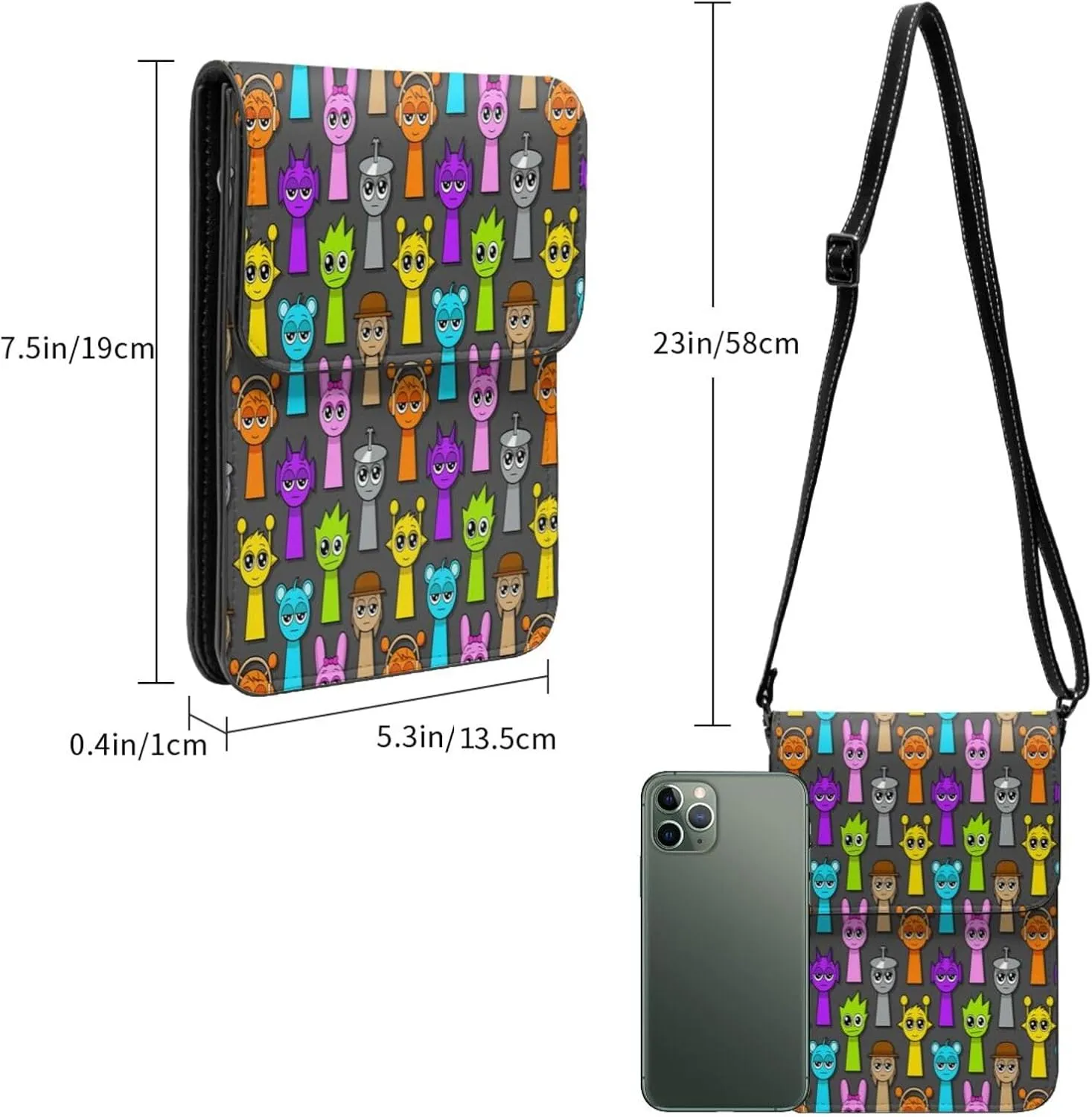 Sprunki Cell Phone Purse Crossbody Bag for Outdoor Travel Sports Camping Hiking Shoulder Bags