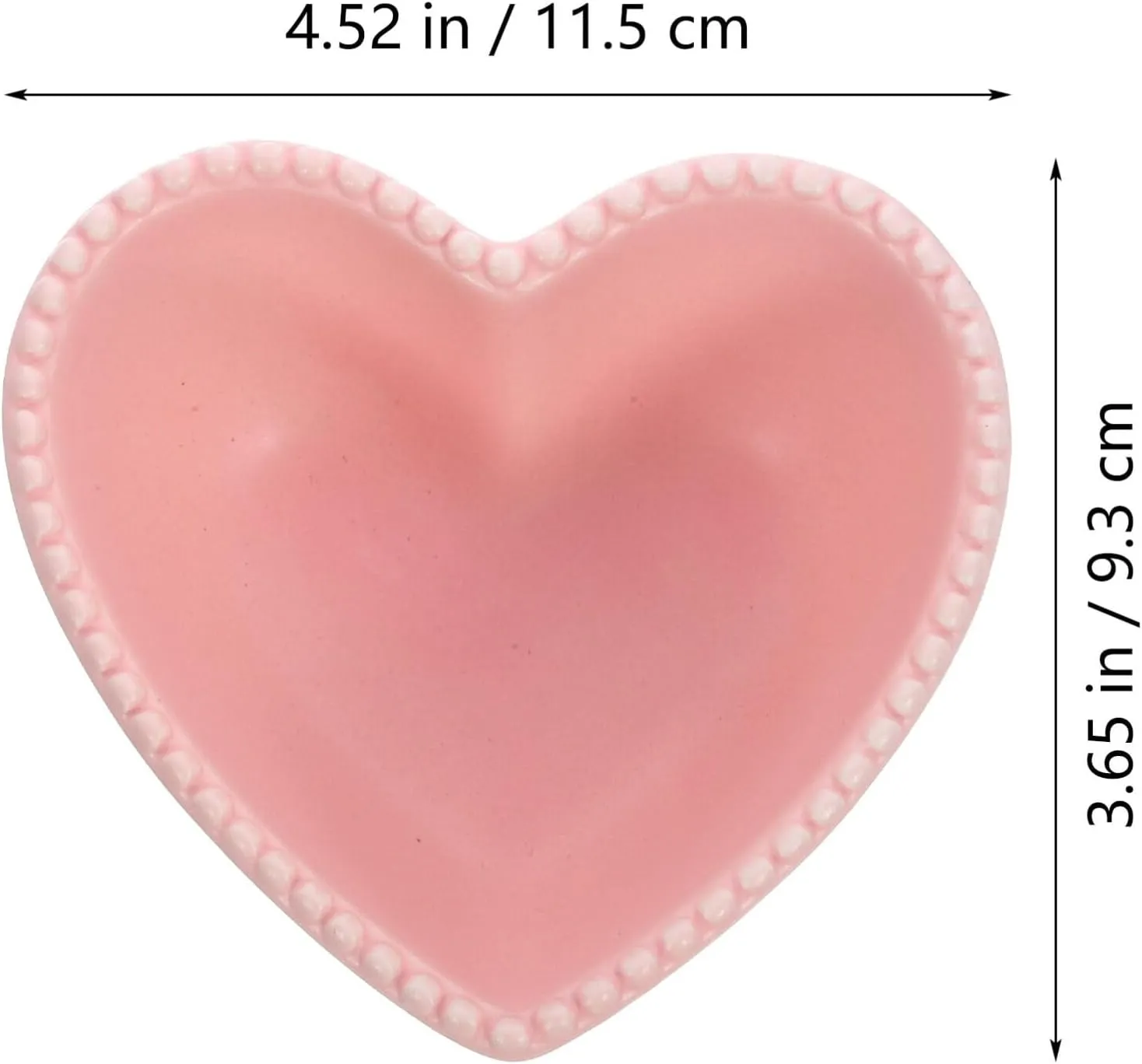 STOBAZA Pink Heart Bowl Heart Shaped Ceramic Bowl Valentines Sauce Dish Fruit Salad Bowl Dessert Plate Food Serving Tray for Wedding Birthday Party Home Kitchen Restaurant Pink