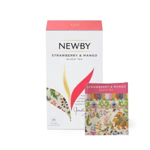 Strawberry Mango Herbal Tea – 25 Individually Wrapped Tea Bags – Fruity & Refreshing Blend by Newby Teas